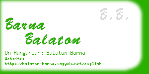 barna balaton business card